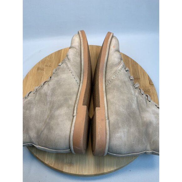 American Eagle Boot Size 9 Women's Suede Ankle Lace Up Beige - Picture 5 of 7